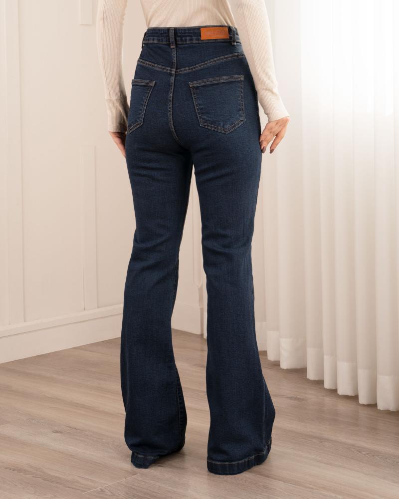 شلوار جین بوت کات سرمه ای کد 12157