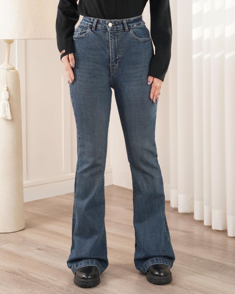 شلوار جین بوت کات آبی کد 12151