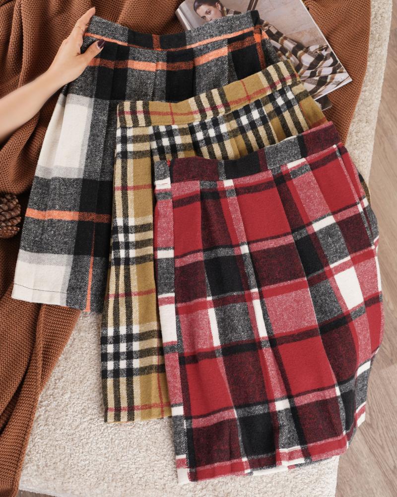 دامن چهارخونه کوتاه کد 26532