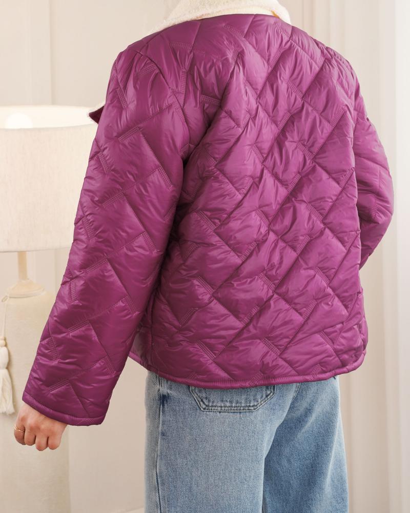 کاپشن آستردار ارغوانی کد 26545