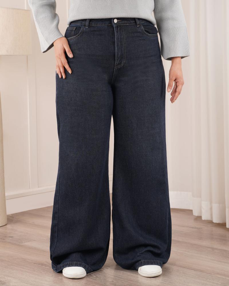 شلوار جین سرمه ای سایز بزرگ کد 12966