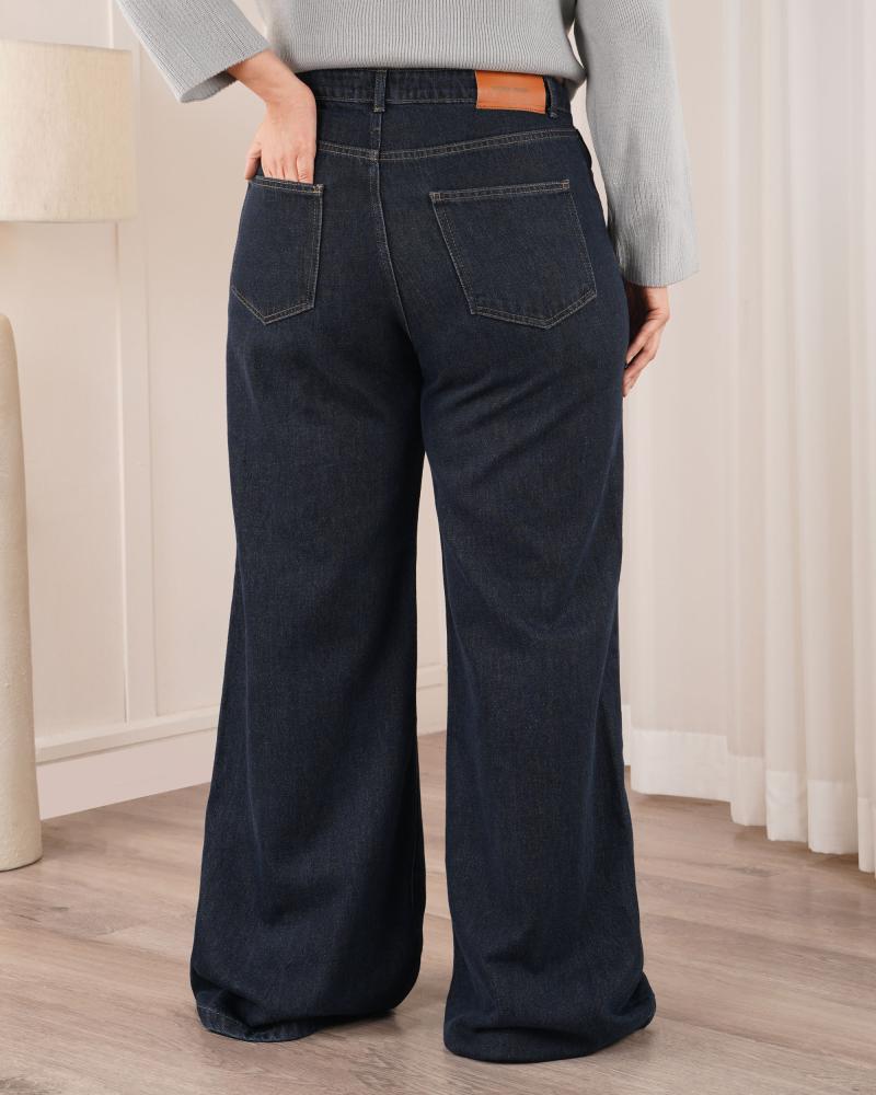شلوار جین سرمه ای سایز بزرگ کد 12966