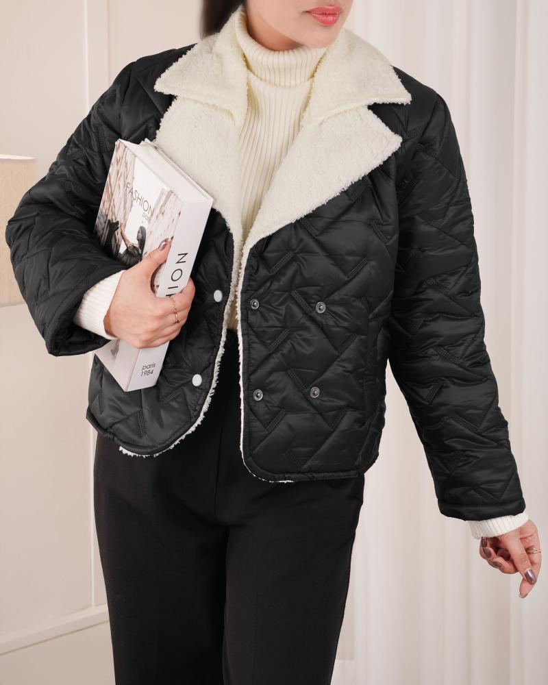 کاپشن یقه تدی کاترین کد 26546