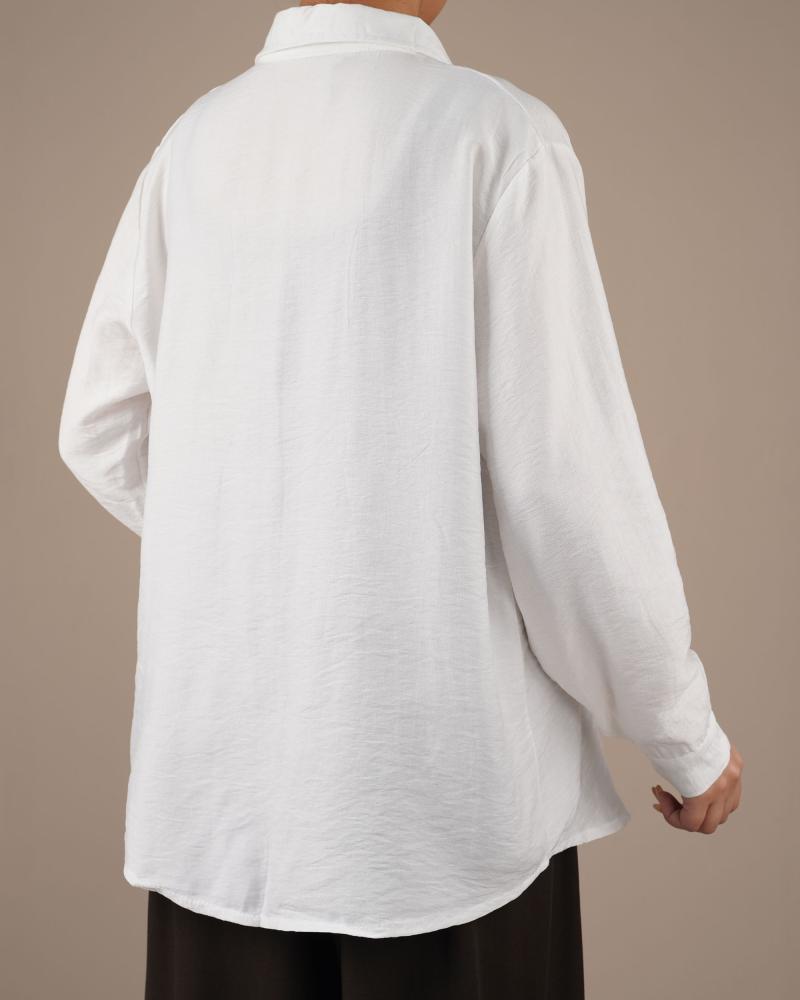 شومیز کرسپو ساده سفید کد 29575