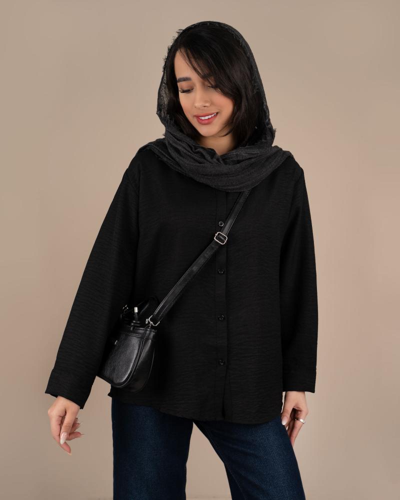 شومیز مشکی ساده کد 29653