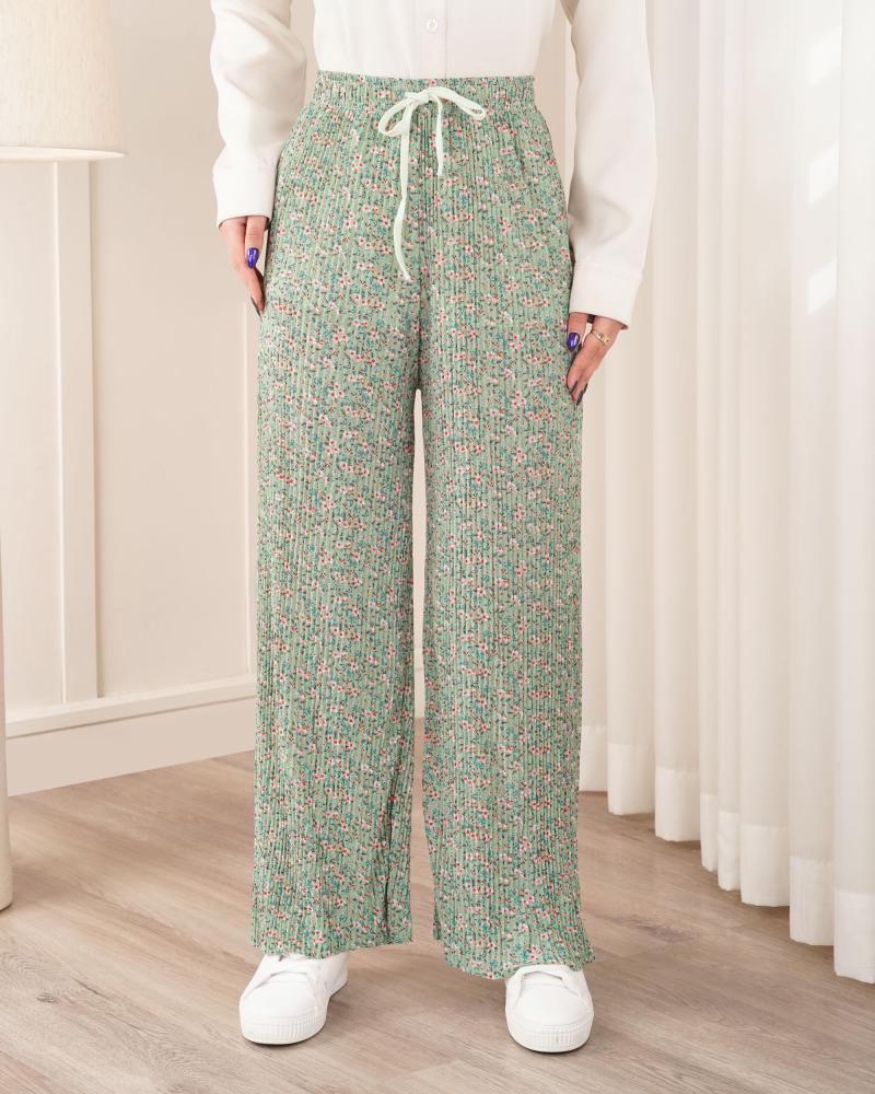 شلوار پلیسه گلدار کد 27549