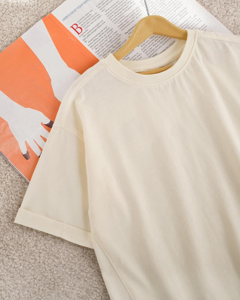 تیشرت شیری بیسیک ( 7 تا 10 سال ) کد 27553