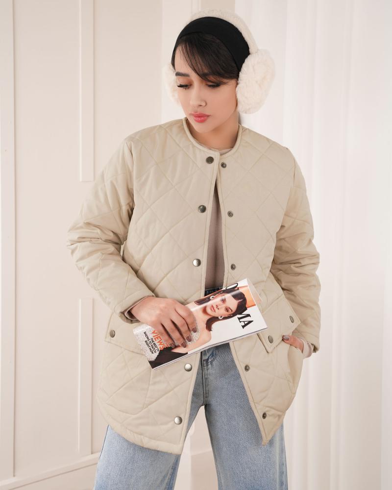 کاپشن آستردار کرم کد 26564