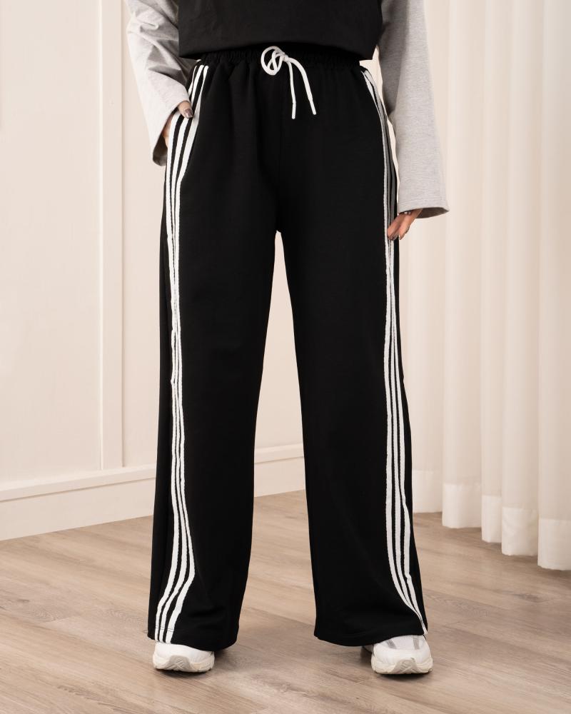 شلوار بگ مشکی سه خط کد 26575