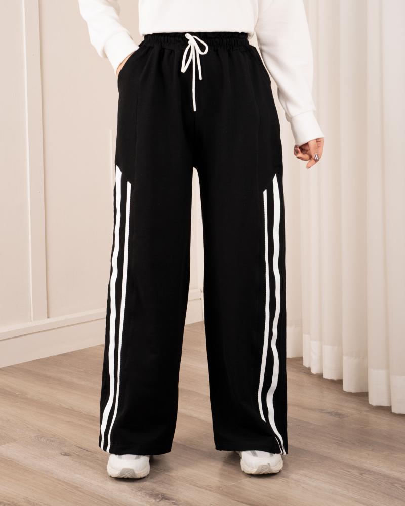 شلوار بگ مشکی دو خط کد 26586