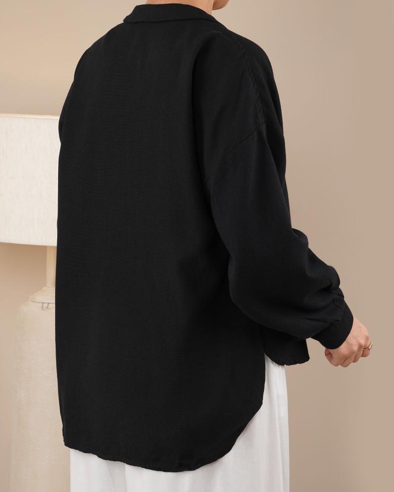 شومیز جلو بسته مشکی کد 29611