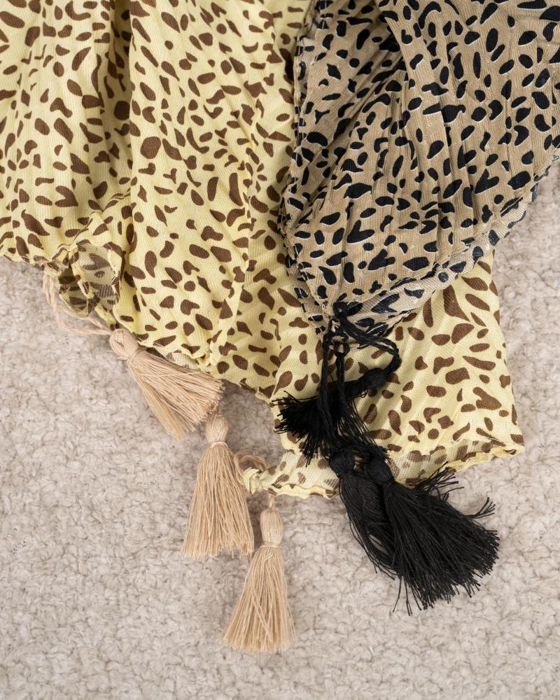 شال پلیسه طرحدار کد 27603