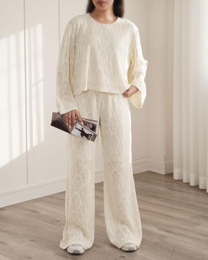 ست کراپ و شلوار صدف کد 26629