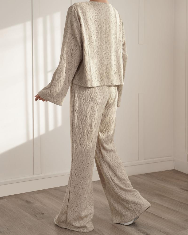 ست کراپ و شلوار صدف کد 26629