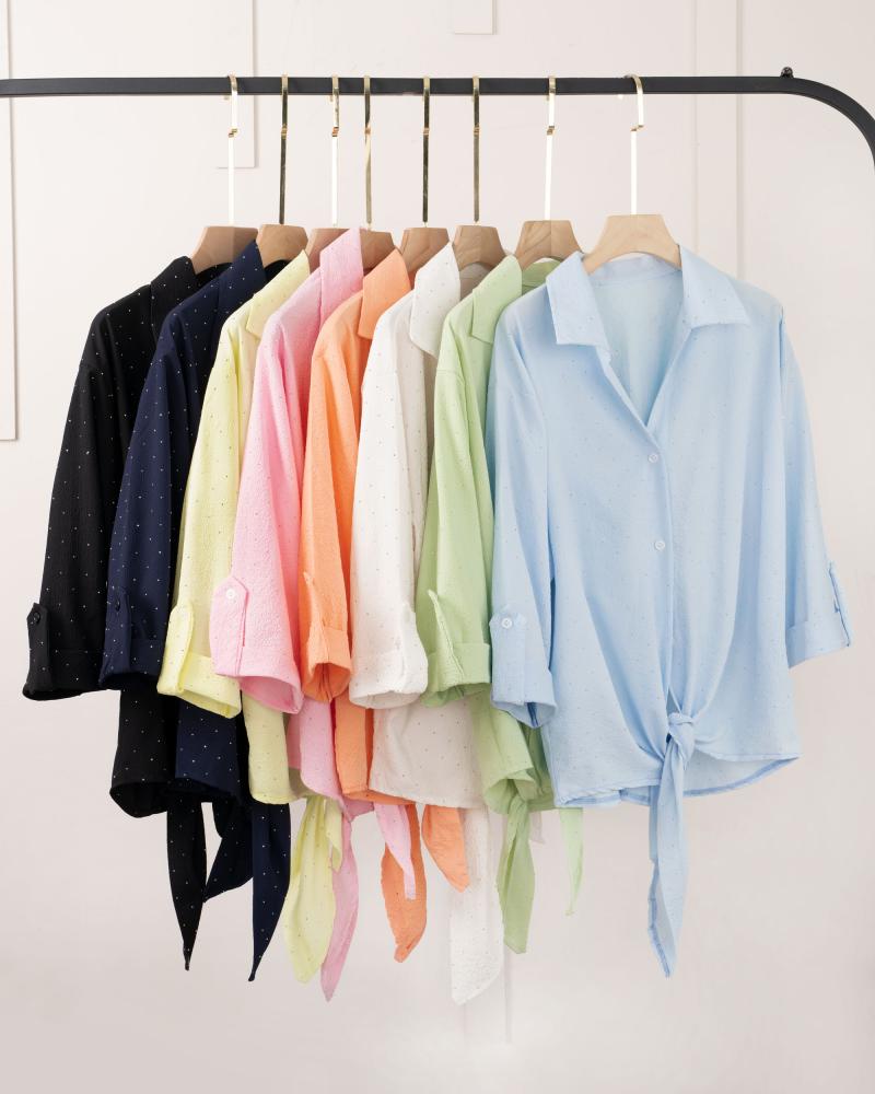 شومیز گره ای نگین دار کد 27614