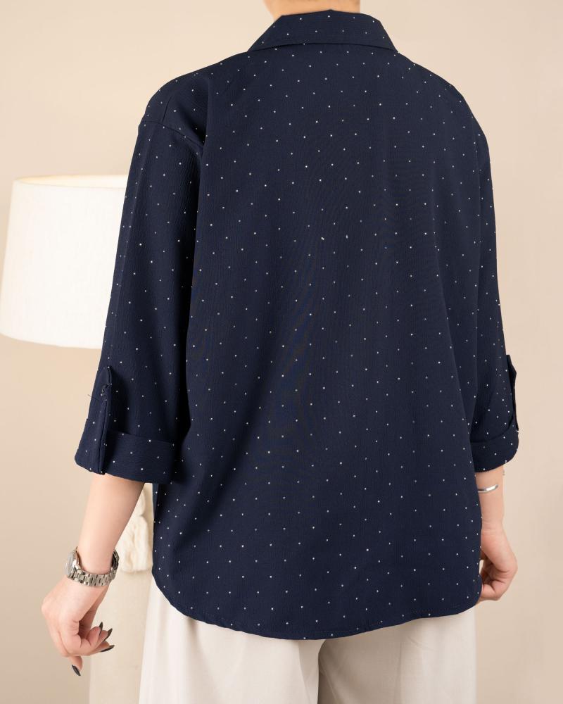 شومیز گره ای نگین دار کد 27614