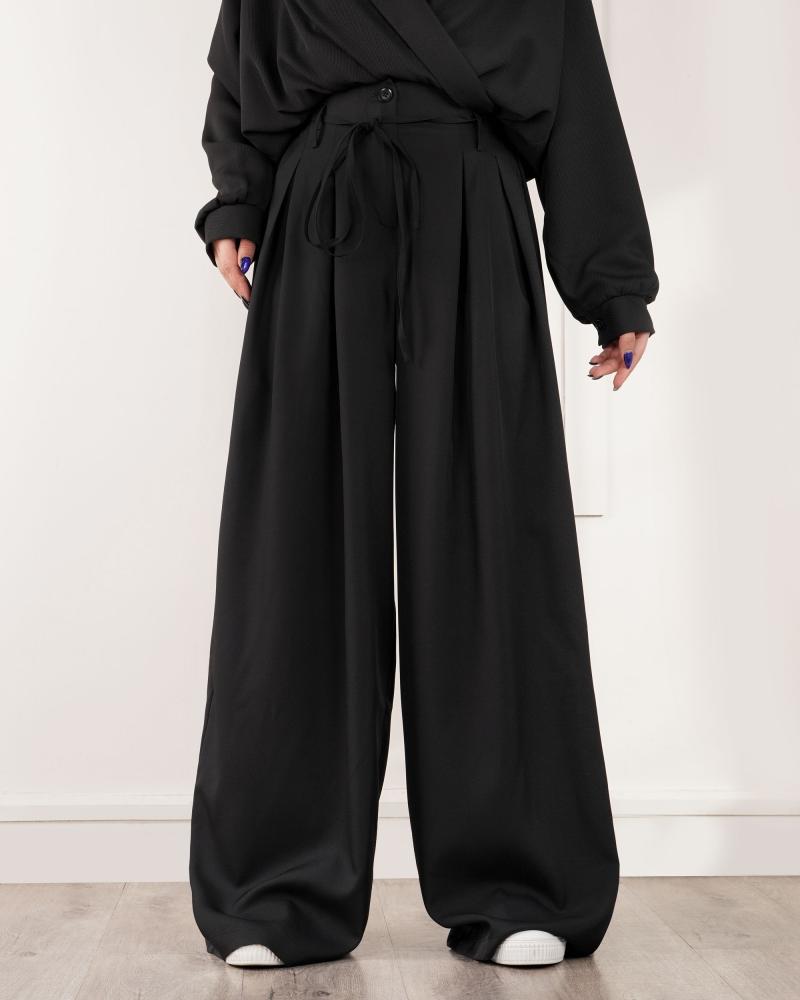 شلوار فول بگ مشکی ( قد 110 ) کد 27635