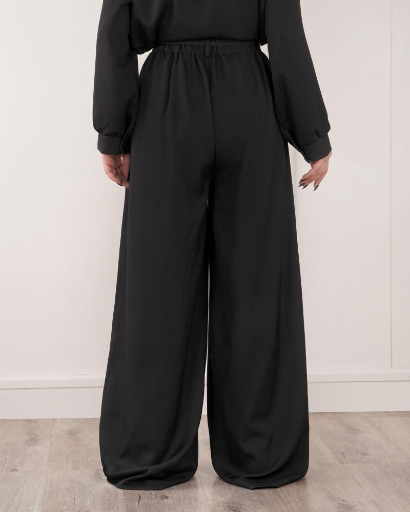 شلوار فول بگ مشکی ( قد 110 ) کد 27635