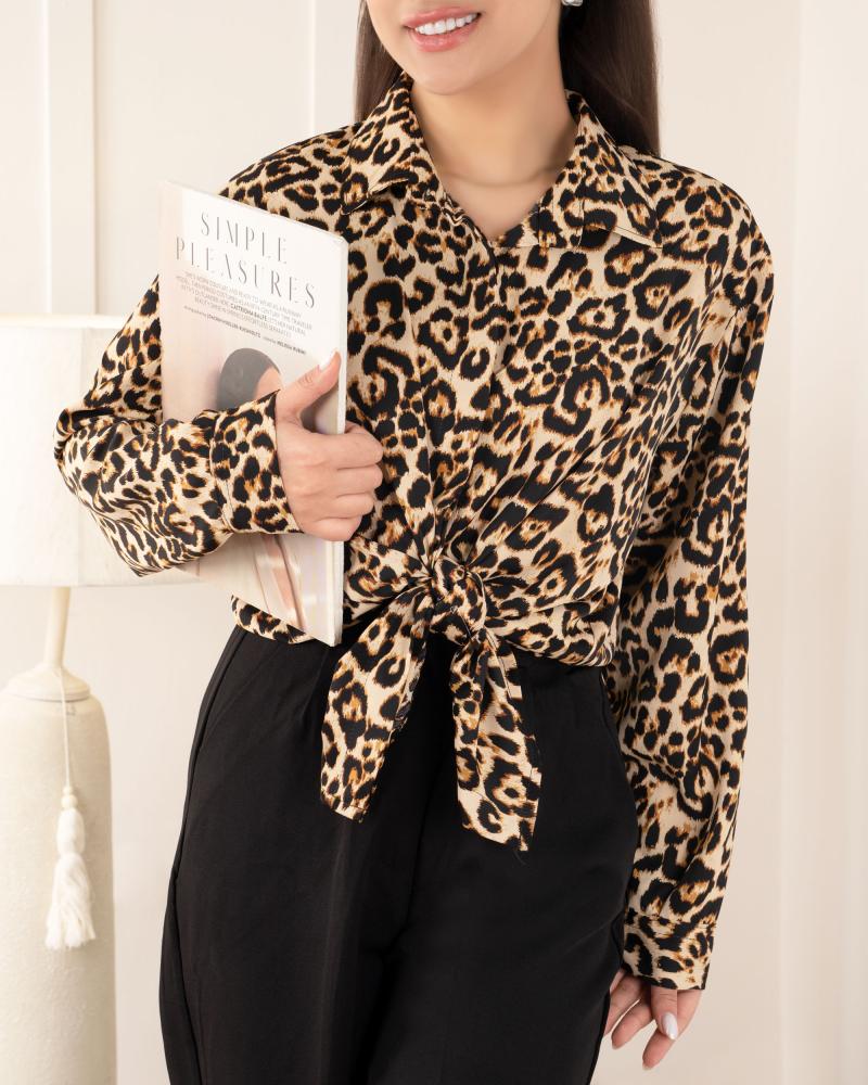 شومیز گره ای طرحدار کد 26676