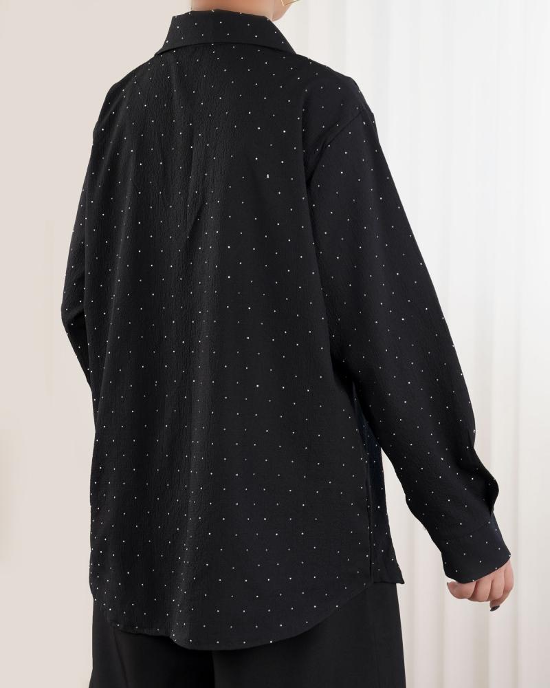 شومیز نگین دار رنگی کد 27621