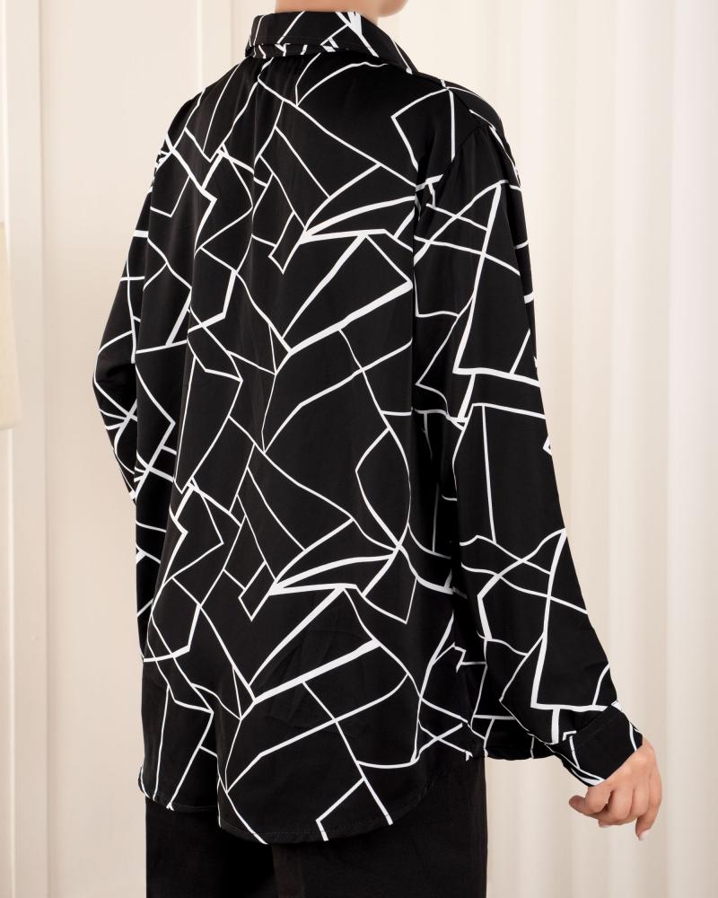 شومیز گره ای طرحدار کد 26676