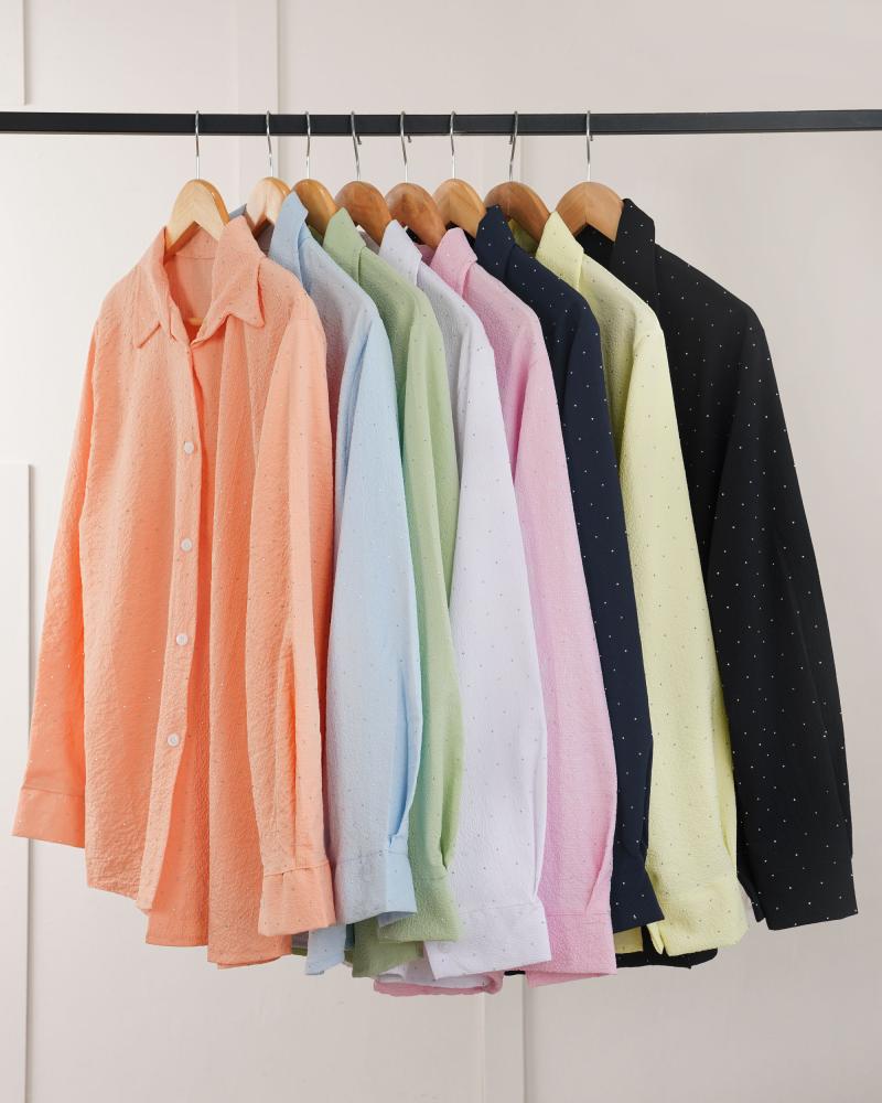 شومیز نگین دار رنگی کد 27621