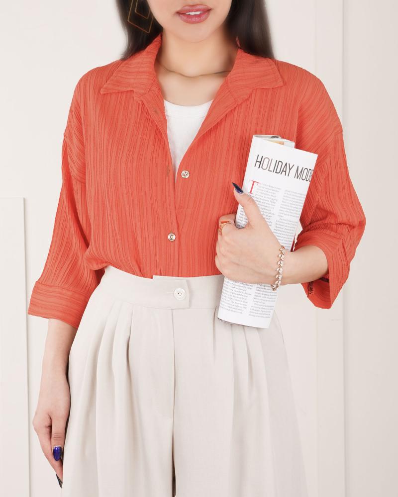 شومیز کراش یقه مردونه کد 27627