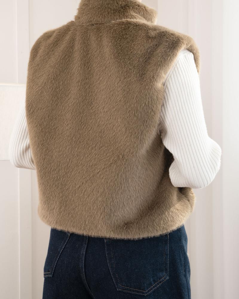 وست خز یقه ایستاده ساده کد 26659