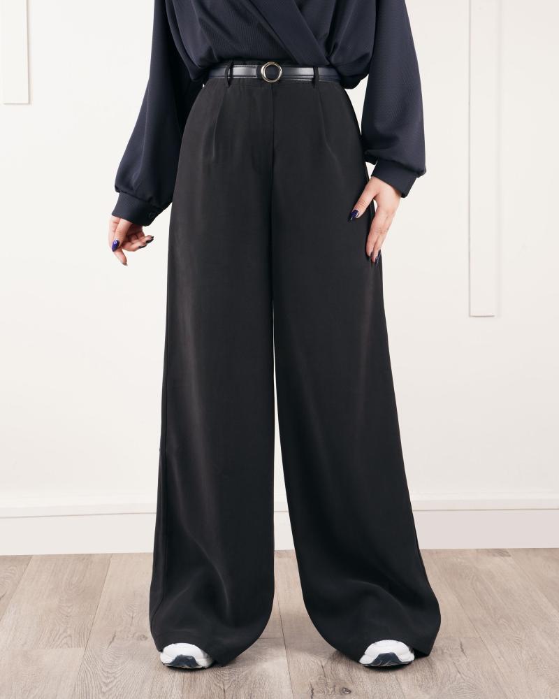 شلوار بگ مشکی سیلک ( قد 110 ) کد 27661