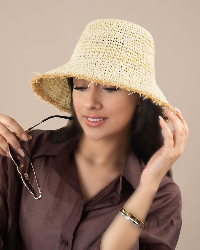 کلاه رافیا ریش ریش کد 29767