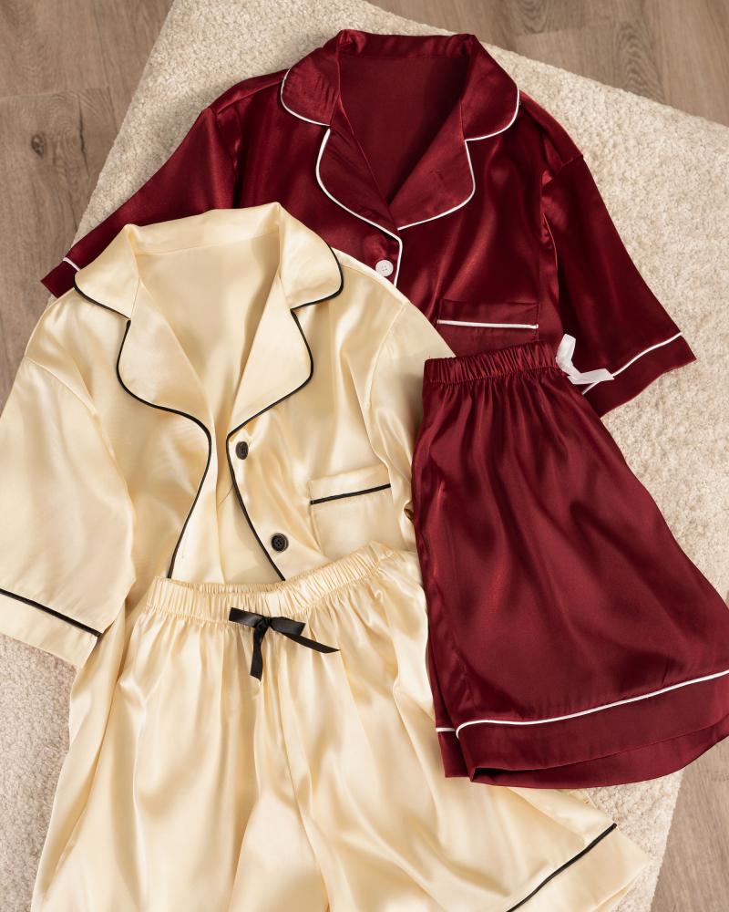 ست لباس خواب ساتن کد 26688