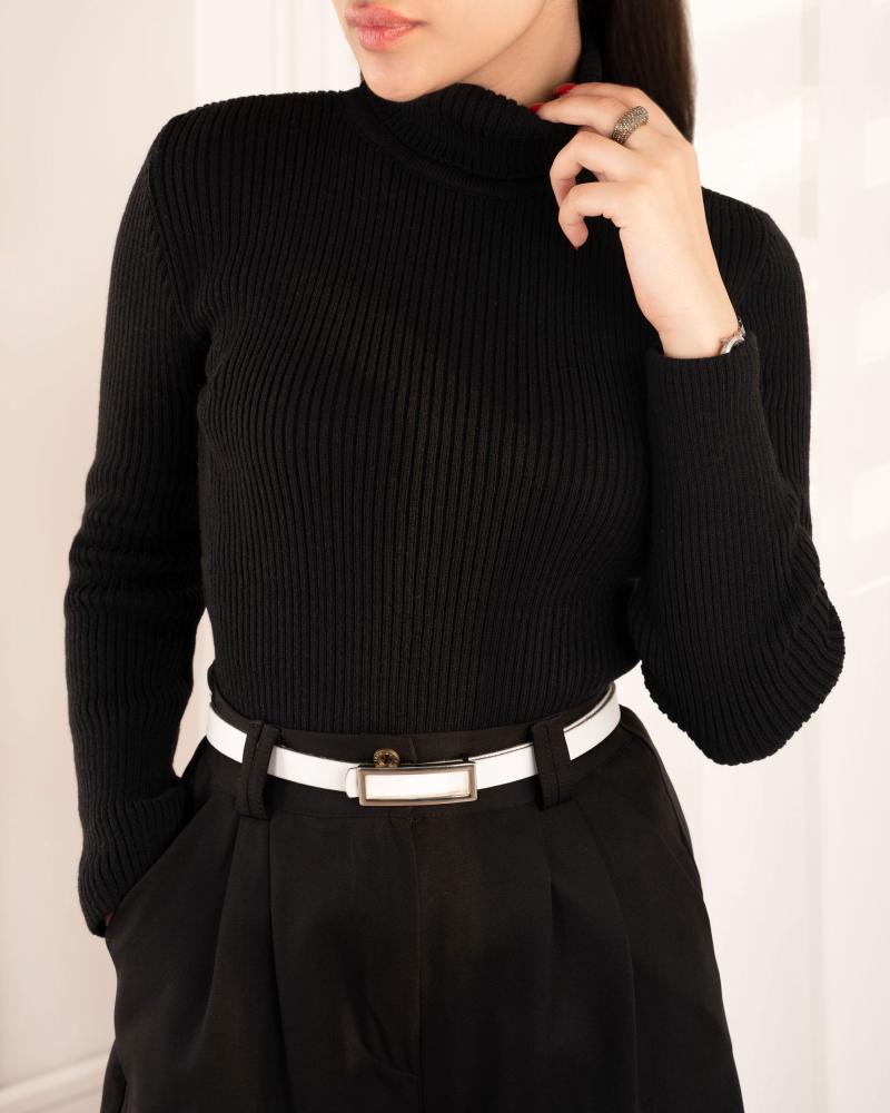 بافت یقه اسکی مشکی دنیز کد 25897