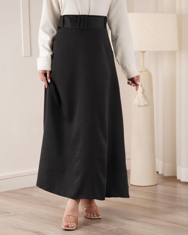 دامن مشکی بلند کد 0334