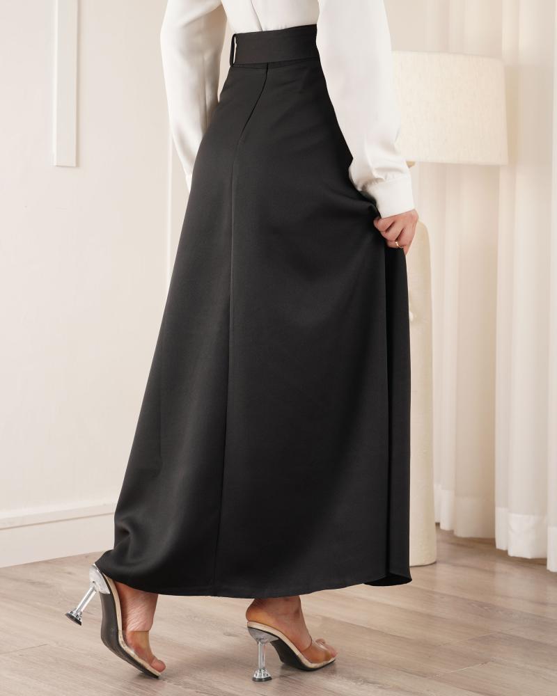 دامن مشکی بلند کد 0334