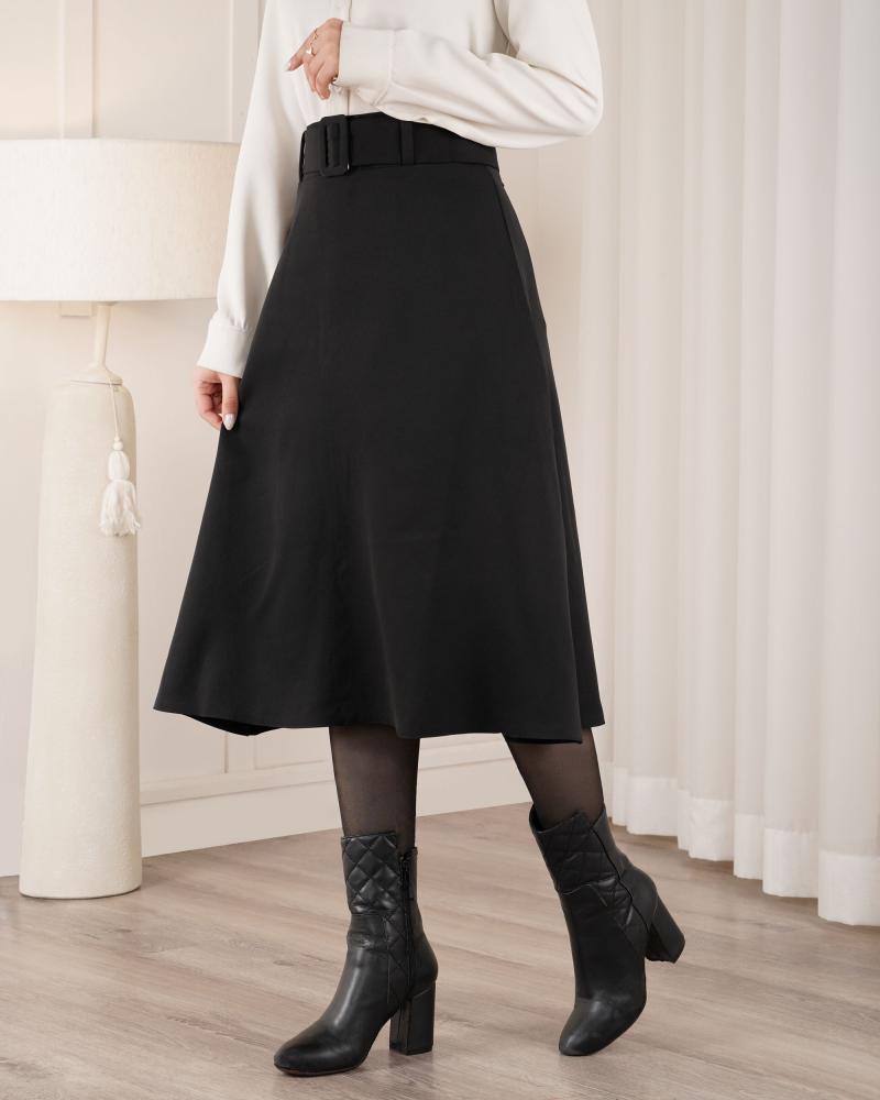 دامن کرپ مشکی کد 0428