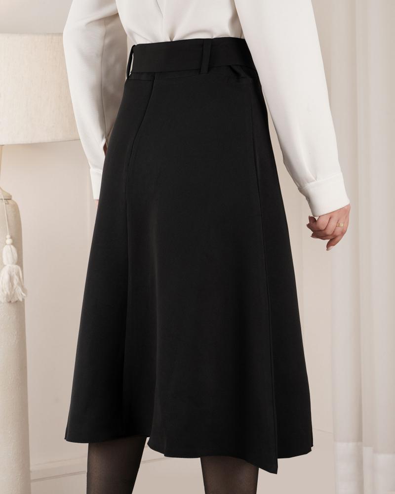 دامن کرپ مشکی کد 0428