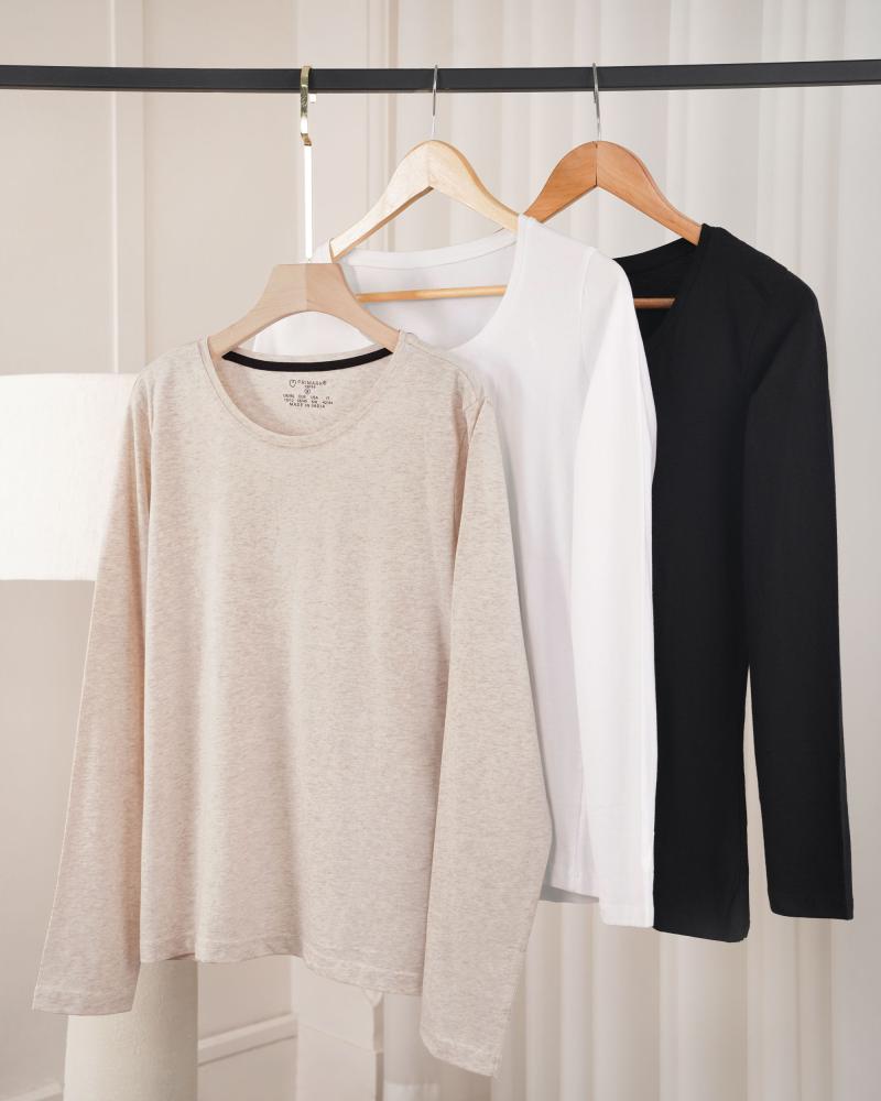 بلوز آستین بلند ساده ( 6 سایز ) کد 27701