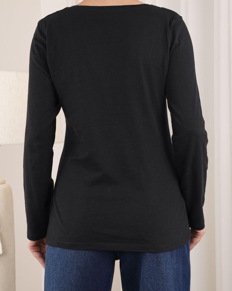 بلوز آستین بلند ساده ( 6 سایز ) کد 27701