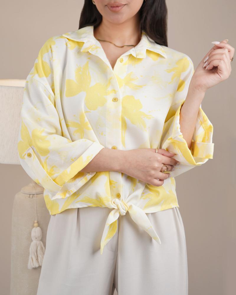 شومیز گره ای چاپی پاپیون کد 28712