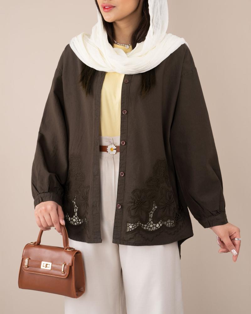 شومیز گل برجسته شنتیا کد 24045