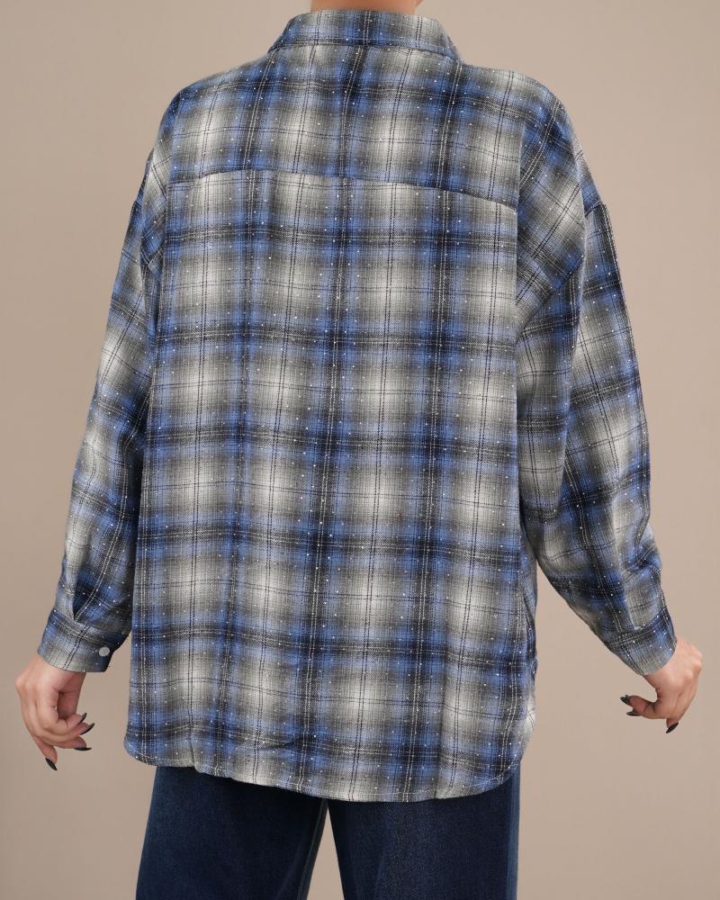 شومیز چهارخونه پریزاد کد 27723