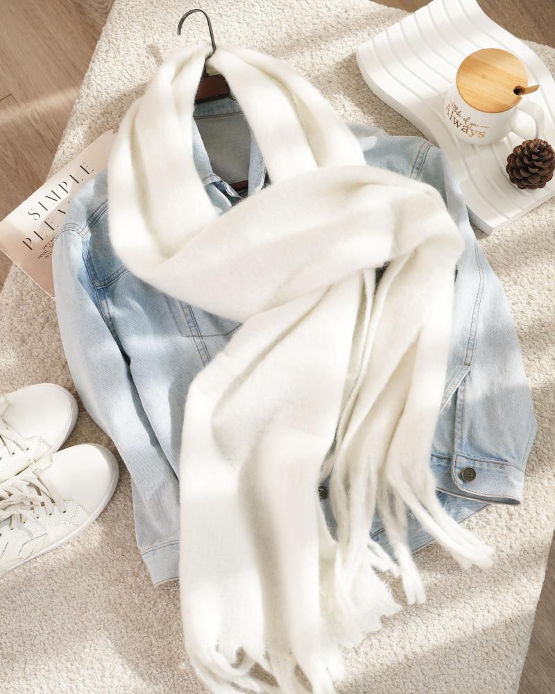 بیگ اسکارف سفید ساده کد 25944