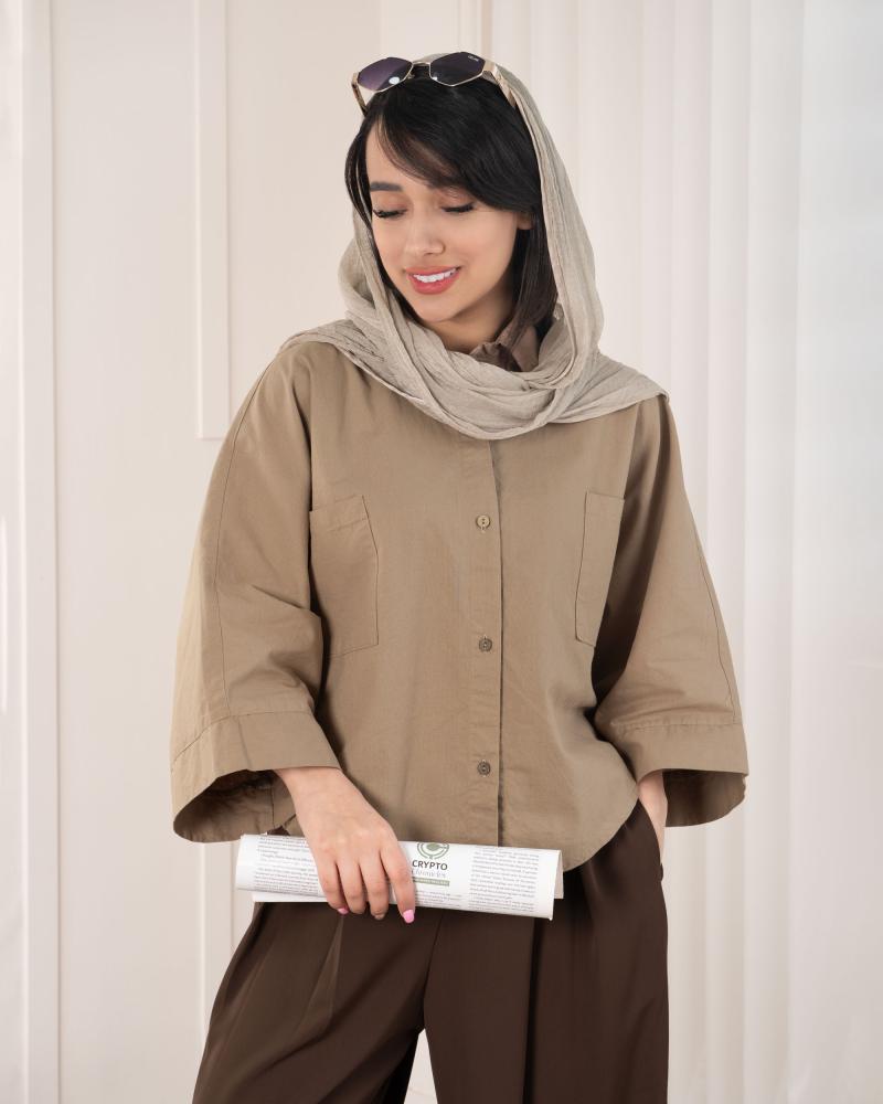 شومیز باکسی شکلاتی کد 29877