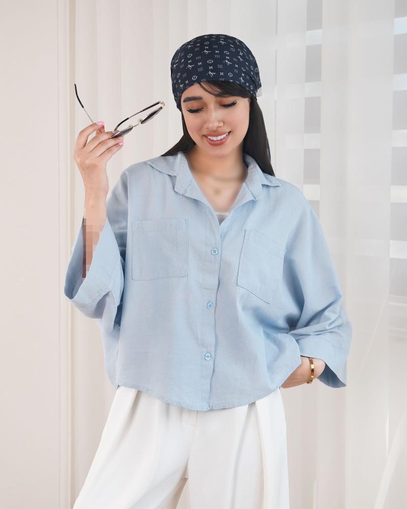 شومیز باکسی لینن نوا کد 29879