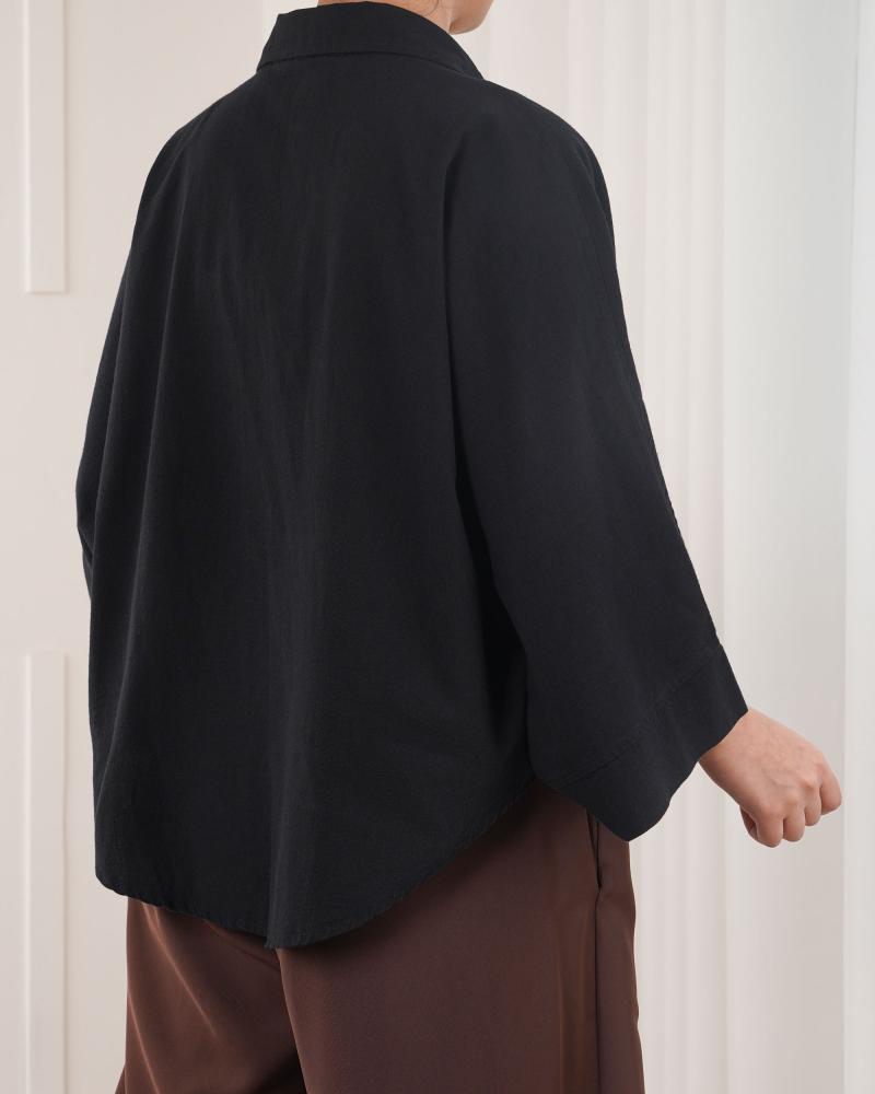 شومیز باکسی مشکی کد 29878