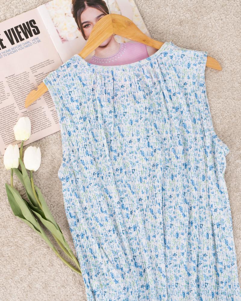 پیراهن پلیسه گلدار کد 27728