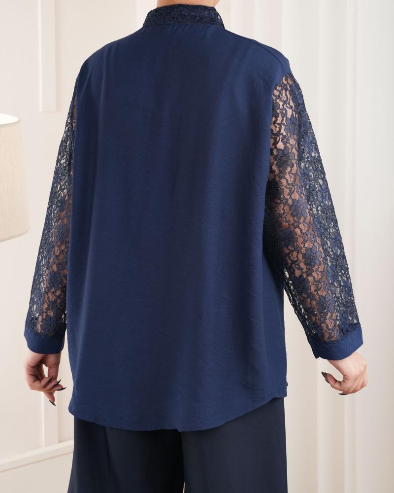 شومیز آستین گیپور کد 27726