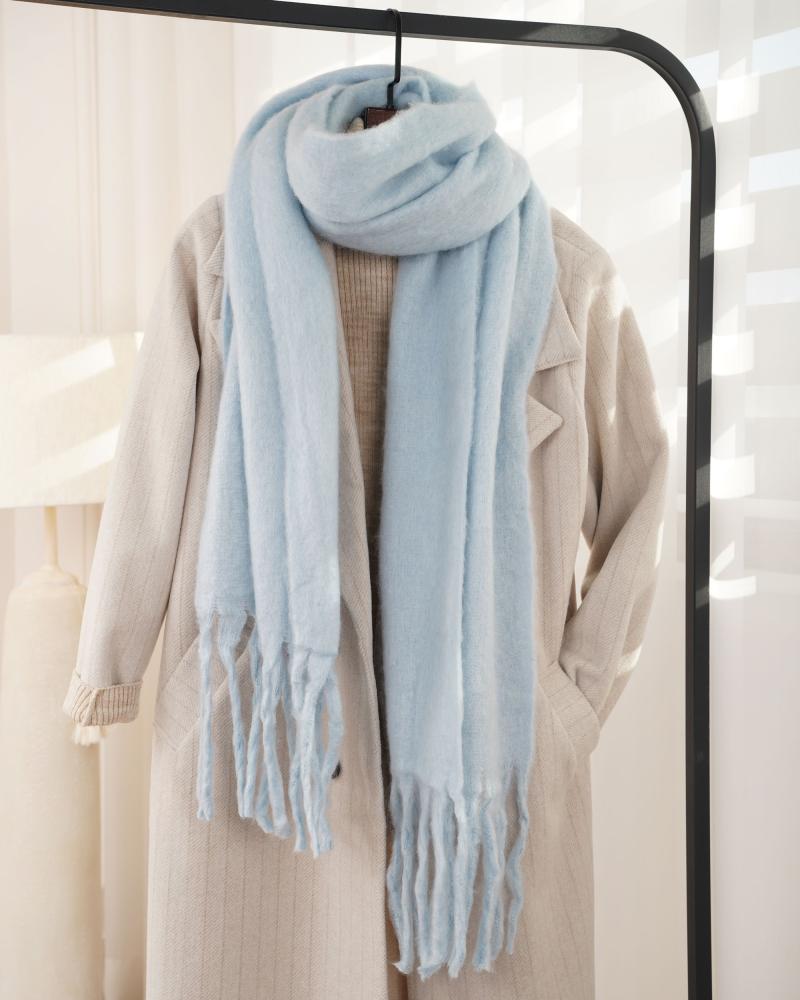 بیگ اسکارف ساده آبی کد 25956