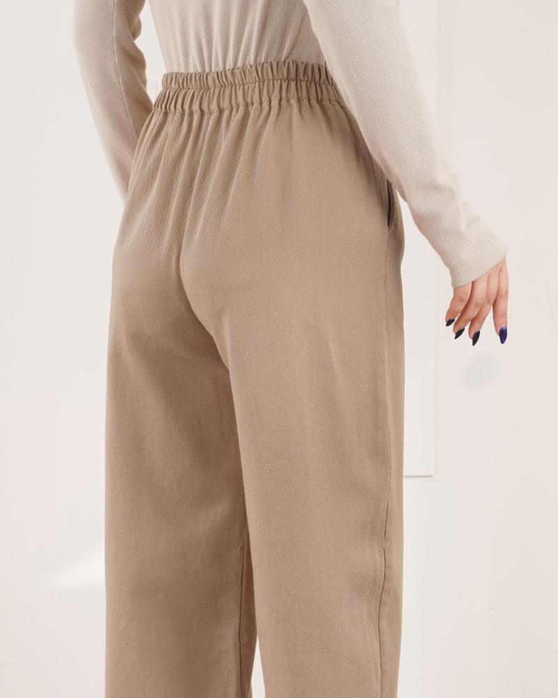 شلوار بگ کتان ساده کد 27735