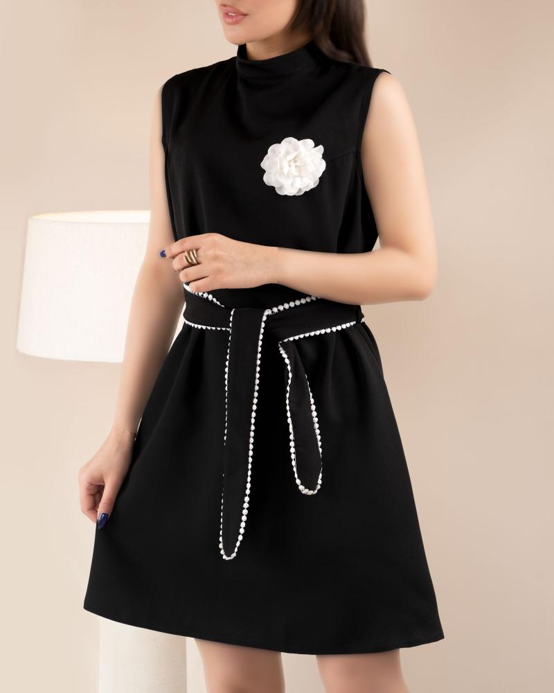 پیراهن مشکی گلی کد 27767